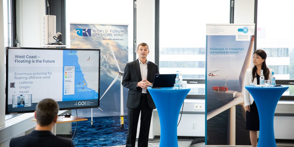 US-Repräsentant Mike Matthews bei der Pressekonferenz der German Offshore-Wind Initiative GOI im Nordic Energy Hub